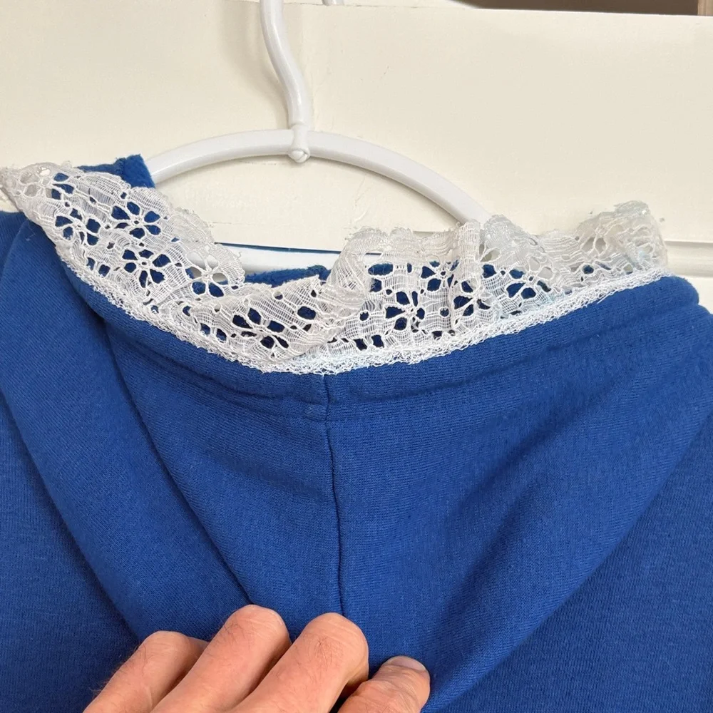 Coleman Blue Hoodie with Floral Embroidery‎ Craft Day Mayham